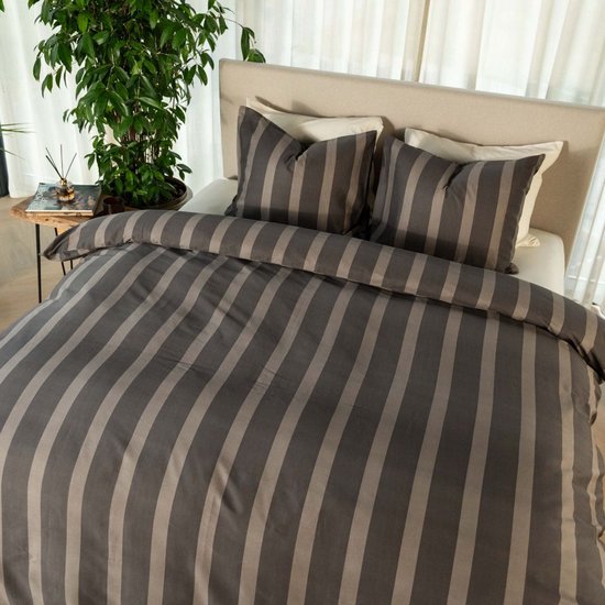 Kayori Dasshu Dekbedovertrek Katoensatijn a - 140x200-220 + 1 sloop - Eenpersoons - Antracite