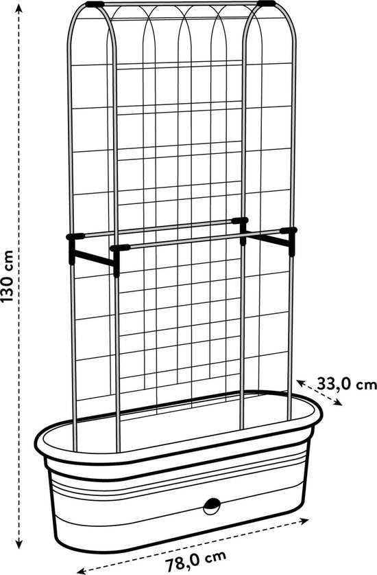 Elho Green Basics Veggie Wall 80 - Kweekbak - Verticaal Tuinieren - 100% Gerecycled Plastic - Ø 77.5 x H 26.0 cm - Living black