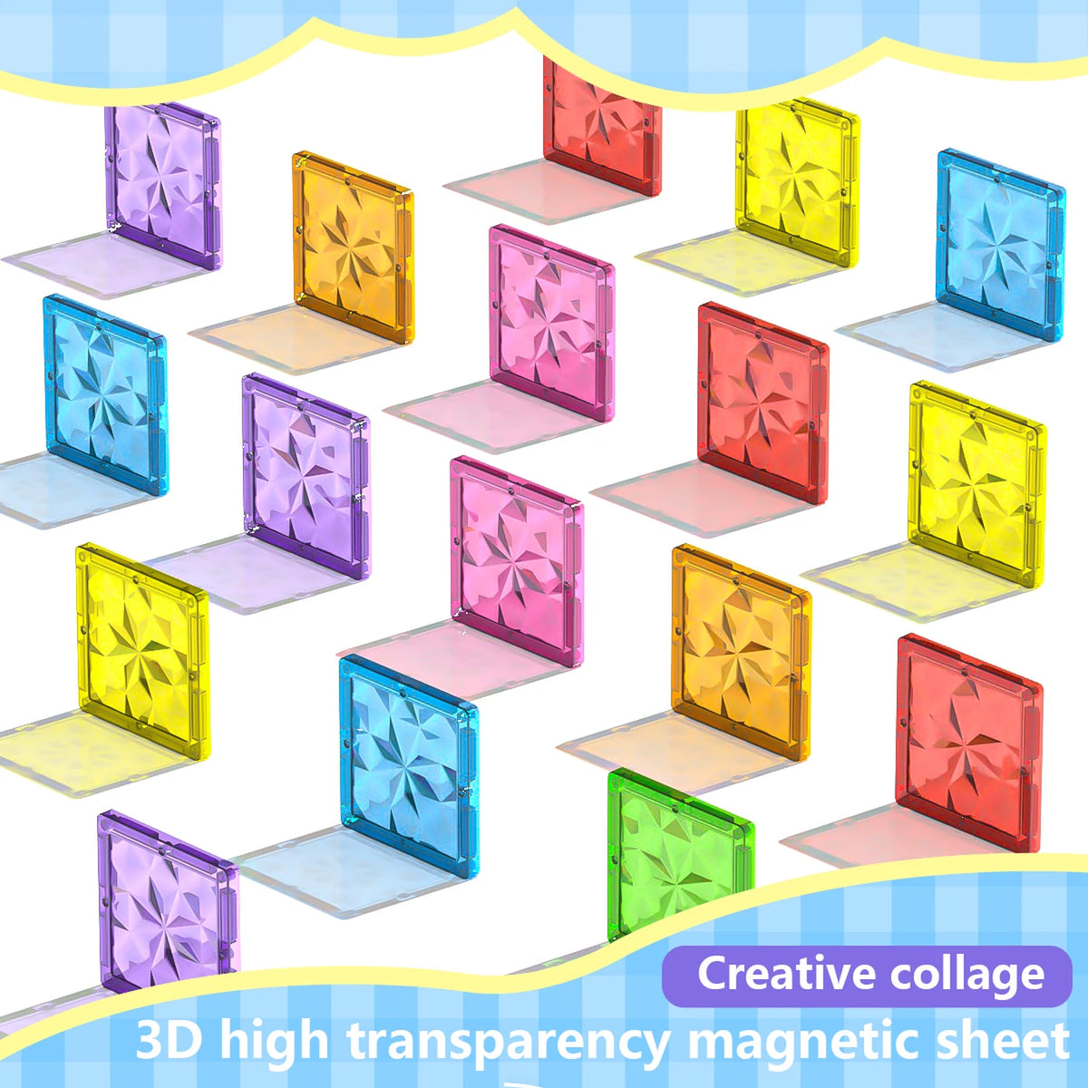 XINQIYUAN 3D Diamant Magnetische Bouwstenen – 60-Delig met Knikkerbaan – Multicolor – ABS Kunststof