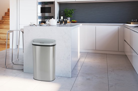 Umuzi Cleaning Prullenbak one touch 58L - zilver