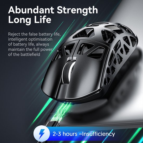 ATTACK SHARK R3 - Draadloze Gaming Muis - PAW3395 - Ultralichte(46g)- Wired/2.4G/BT5.1 - 26000DPI - Magnesium Alloy