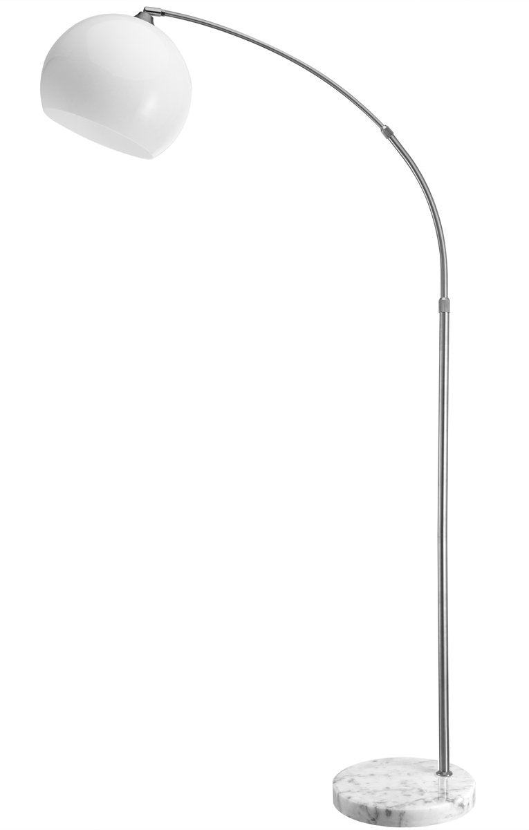 Monzana Retro Design Booglamp - Staande Vloerlamp - Verstelbaar 190-210 cm - Opaalwit - Zilver