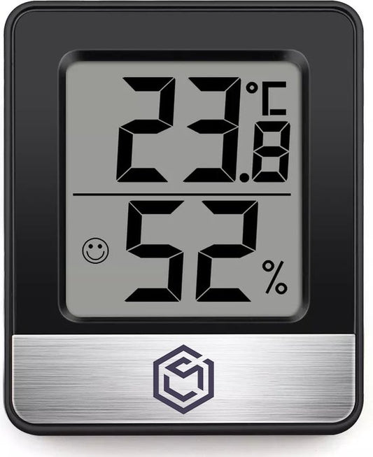 Ease Electronicz Hygrometer - Luchtvochtigheidsmeter - Digitaal Weerstation - Vochtigheidsmeter - Thermometer voor Binnen - Inclusief batterij