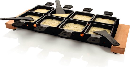 Boska Partyclette® XL - Raclette Grill Set - 8 Personen - Zwart - 48x18 cm