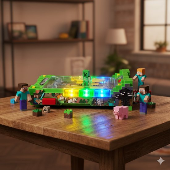 A Ambassador® Minecraft Flipperkast - Officieel Gelicentieerd - Arcade Pinball - Mini Flipperkast - Speelkast - Scoreteller - Tafelmodel - Spelletjes voor Kinderen - Volwassenen - Het grote speelgoedboek 2025