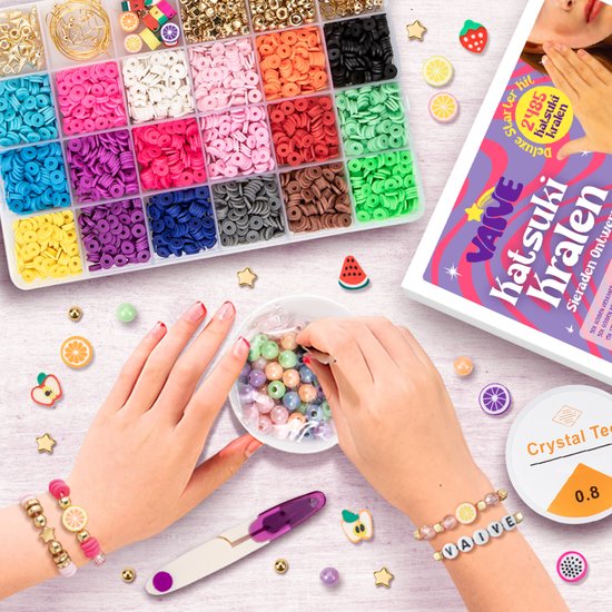 Vaive Katsuki Kralen Deluxe Starter Kit - 2485-delige Sieraden Maken Set - Knutselen Meisjes - Voor Kinderen - Knutselkoffer - Armband Maken - Oorbellen maken