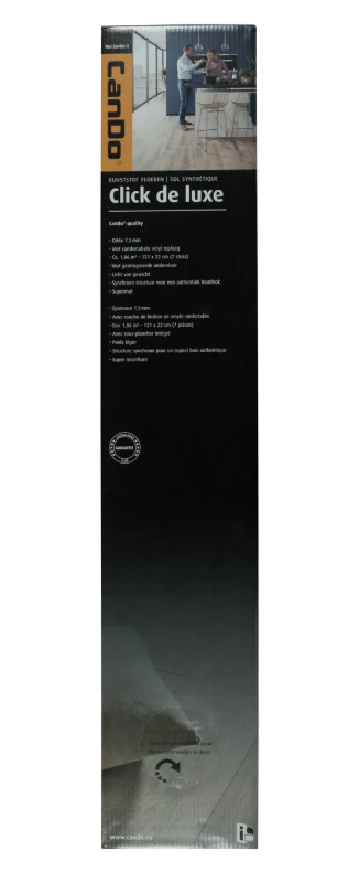 CanDo Click PVC Vloer De Luxe Gerookt Eiken Zilver – 121 x 22 cm – 7,5 mm Dik – 30 Jaar Garantie