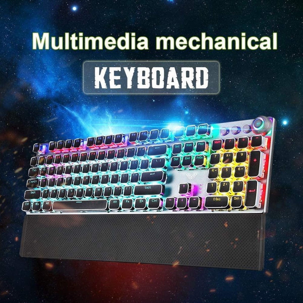 AULA F2058 RGB punk gaming mechanisch toetsenbord - QWERTY - blue switch