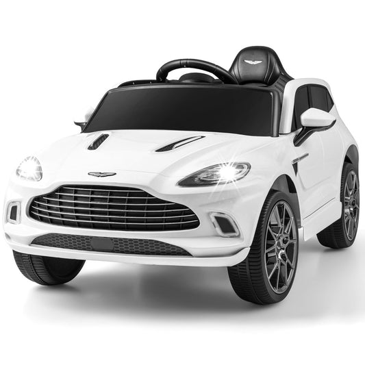 Coast 12V Aston Martin DBX kinderauto met 2,4 g afstandsbediening 1,4-2,5 km/u wit