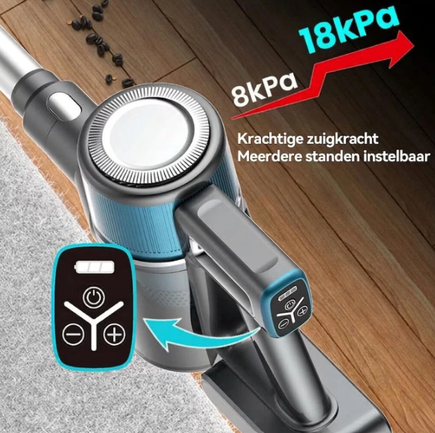 Ochama Draadloze Steelstofzuiger 4-in-1 - 18 kPa - 40 Minuten Gebruikstijd - 2600 mAh - LED-verlichting - Zakloos - Model XL-613M4