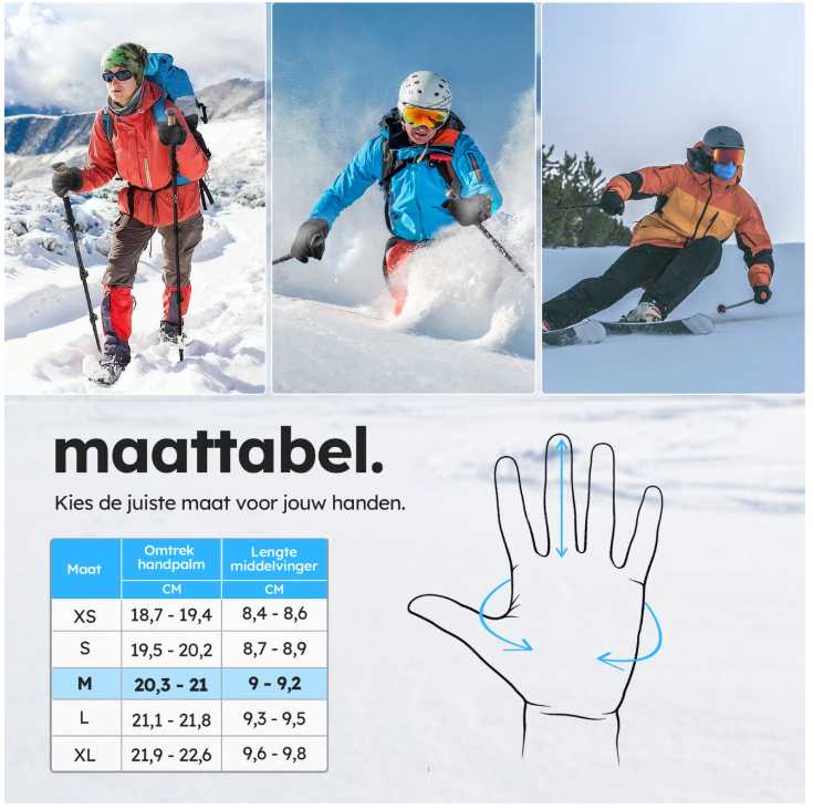 Saaf – Verwarmde Handschoenen Premium – Maat M – Zwart Polyester – 3 Warmtestanden & Oplaadbaar – Water- & Windafstotend – Optimaal Comfort