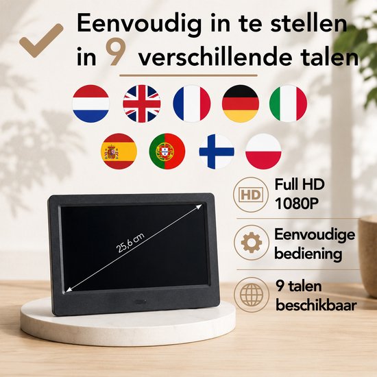 Brixy Dementieklok XXL - 24 Alarmfuncties - Incl. Afstandsbediening - Automatische Dimfunctie - Kalenderklok - Zwart