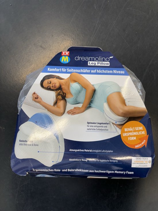 Dreamolino Leg Pillow|Ergonomisch knie- en beenkussen|Hoogwaardig memoryfoam|Creëert het optimale ligcomfort voor zijslapers|Voor meer comfort|Orthopedisch knie kussen
