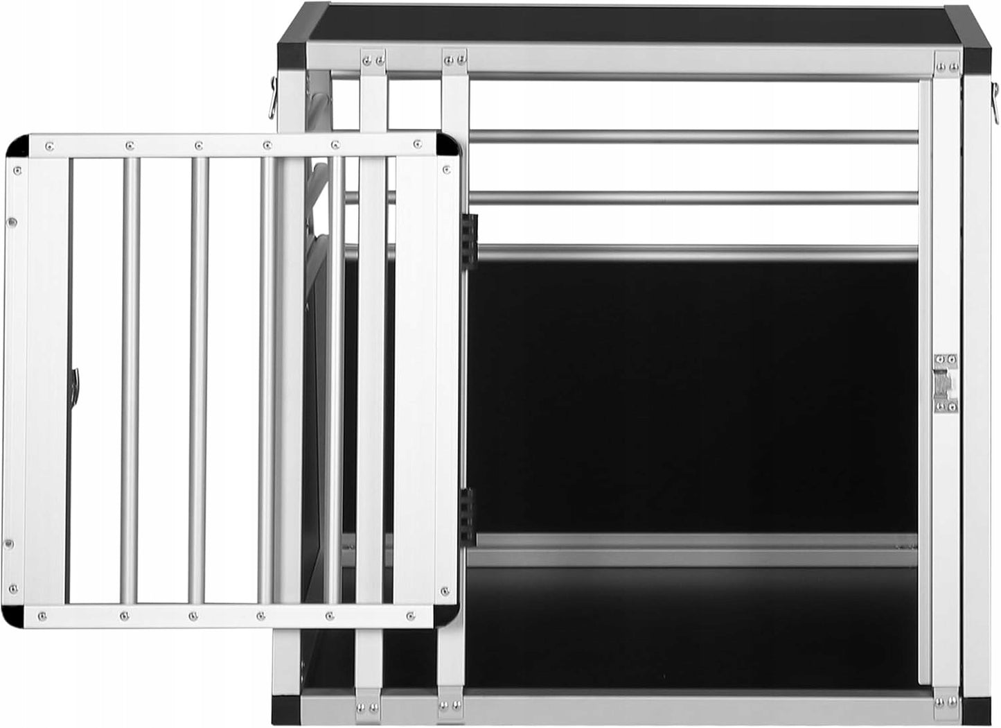 Woltu Aluminium Hondenkooi voor Auto met Sleutel - Zwart - 50 x 60 x 60 cm