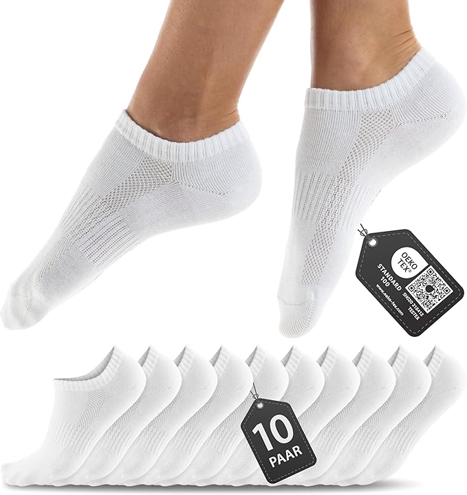 Heldenwerk 10 paar premium sneakersokken voor dames en heren - Korte sokkenset van gekamd katoen - Maat 39-42