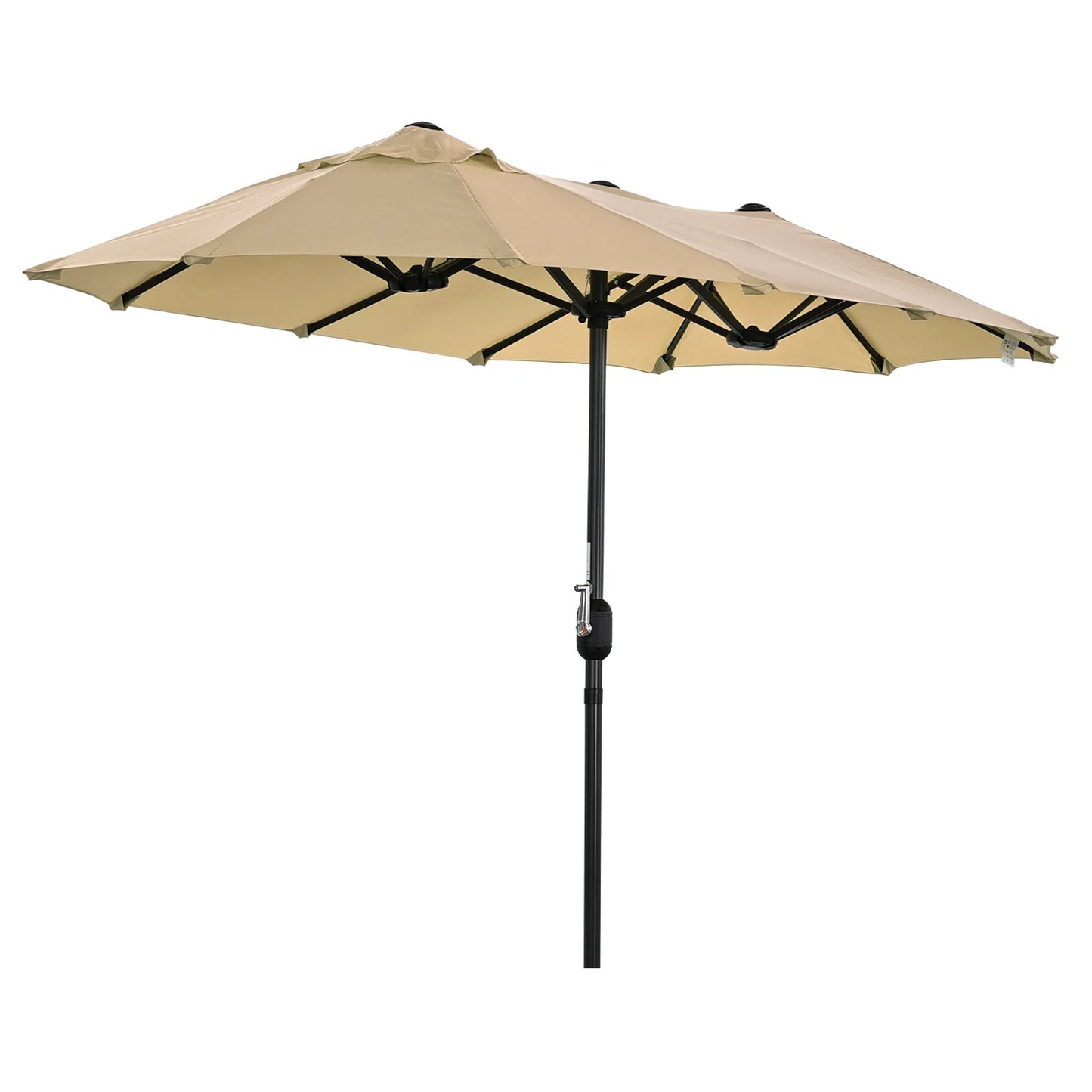 Angel Living 297×153 cm Dubbele Tuinparasol Crème – UPF 50+, Ovaalvorm, Handslinger
