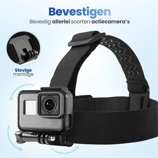 Garpex® Verstelbare Hoofdband - Head Strap - Universele mount voor diverse action camera's