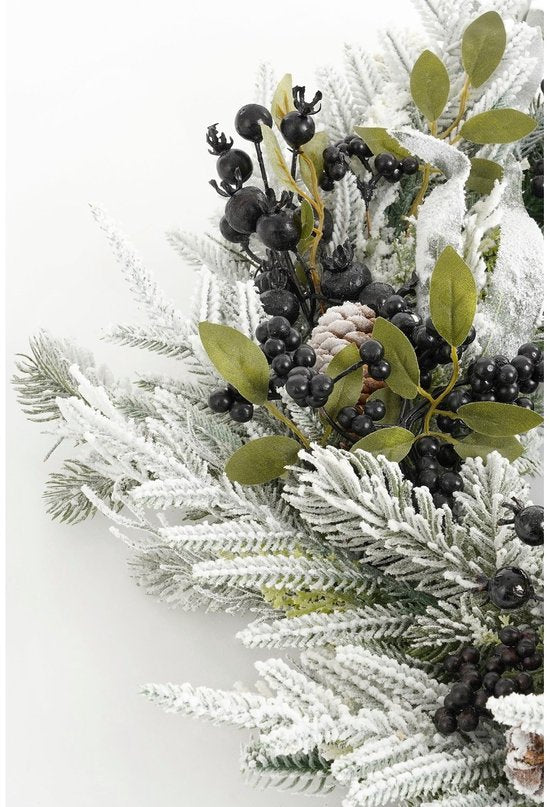 Mica Decorations Vesper Kerstkrans met Dennenappels - H13 x Ø50 cm - Zwart
