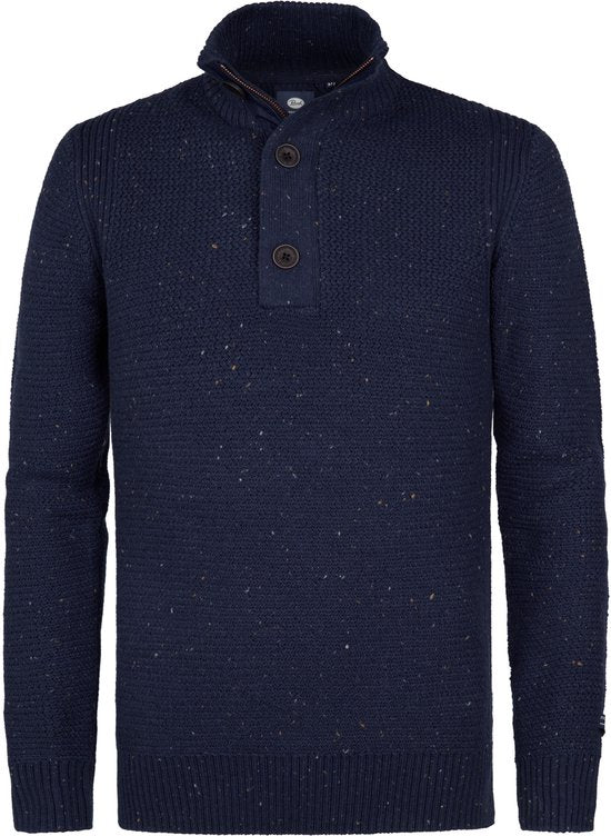 Petrol Industries - Heren Gemêleerde Trui Buffalo - Blauw - Maat S