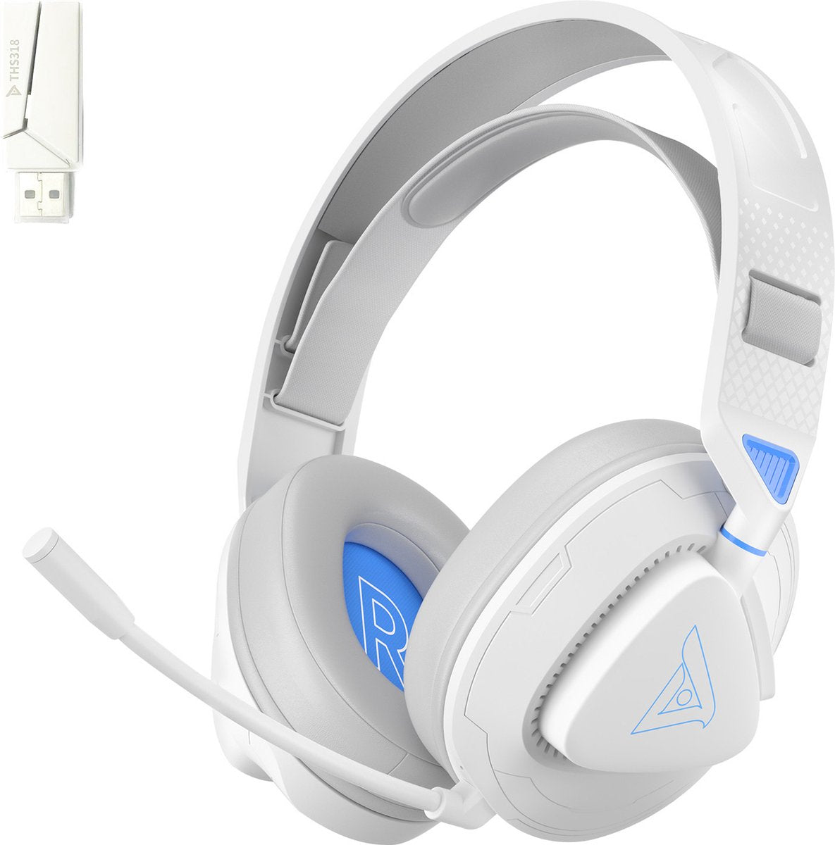 TAIDU THS318 - 2.4GHz PS4 Draadloze Gaming Headset - Over-ear PS5 Koptelefoon - met microfoon - Multiplatform - Wit