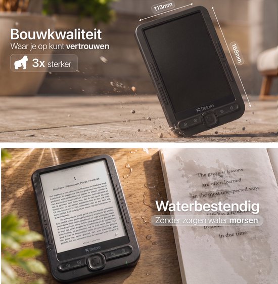 Relore E-reader 6 Inch Touchscreen - Ereader opslag 1000+ Ebooks - Ebook Vervanger Kobo Clara, Kindle, Pocketbook