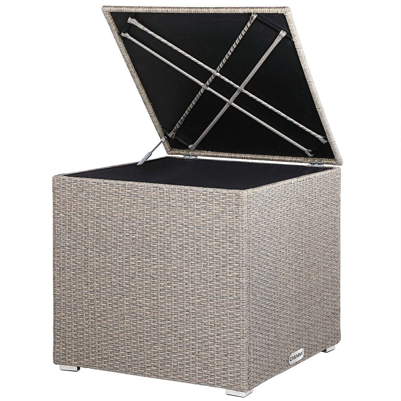 Casaria Polyrattan Kussenbox Tuinbox - Beige - 75x75x70cm