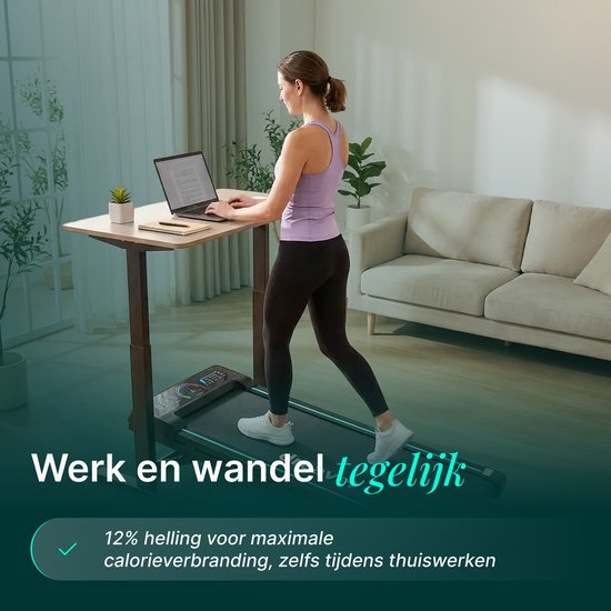 Dreaver Climb - 2 in 1 Loopband Inklapbaar 6KM/U - Inclusief App & Accessoires - Hardloopband - Treadmill - Wandelband - Walking pad - Voor Thuis