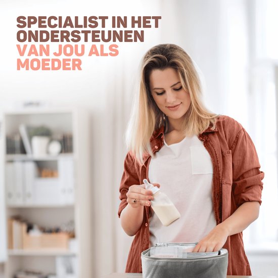 Vulpes Goods® Babycare - Luxe Koeltas met Koelelement - Voor Onderweg - Kolftas - Moedermelk tot 12 uur Koel - Koeltas Kolf - Koeltas Moedermelk - Bewaartas Babyvoeding - Premium Grey