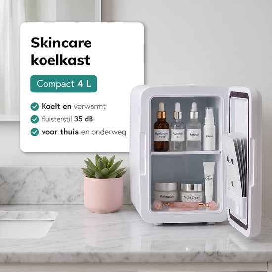 Soft & Silky Skincare koelkast - Mini - Make up Organizer - Make-up Koelkast - Cosmetica & Skincare - Auto koelkast - Beauty - Frigobox - ac/dc - koelkastje