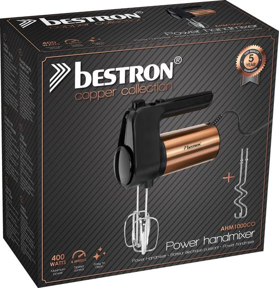 Bestron AHM1000CO Power Handmixer Koper/Zwart