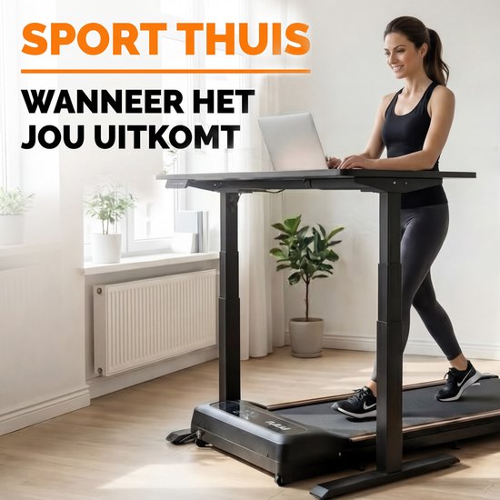 Fitby Loopband - Loopband met helling 5% - 8% - Hardloopband 1-8 km/u - Treadmill - Wandelband - Zwart Oranje