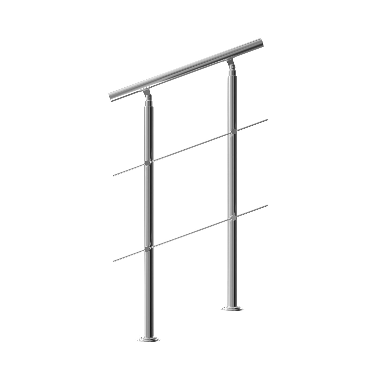 Monzana Trapleuning 80 cm - Met 2 Spijlen – Roestvrijstaal