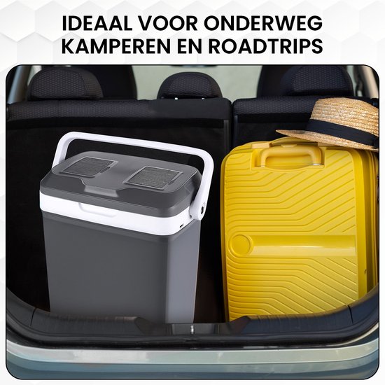Outbee Koelbox - Koelbox elektrisch 12v 230 volt - Koelbox auto - 21L - Geschikt voor 1,5 liter flessen - Grijs