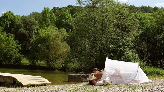 Pop up strand tent 245 cm x 145 cm x 95cm lichtgrijs 401677