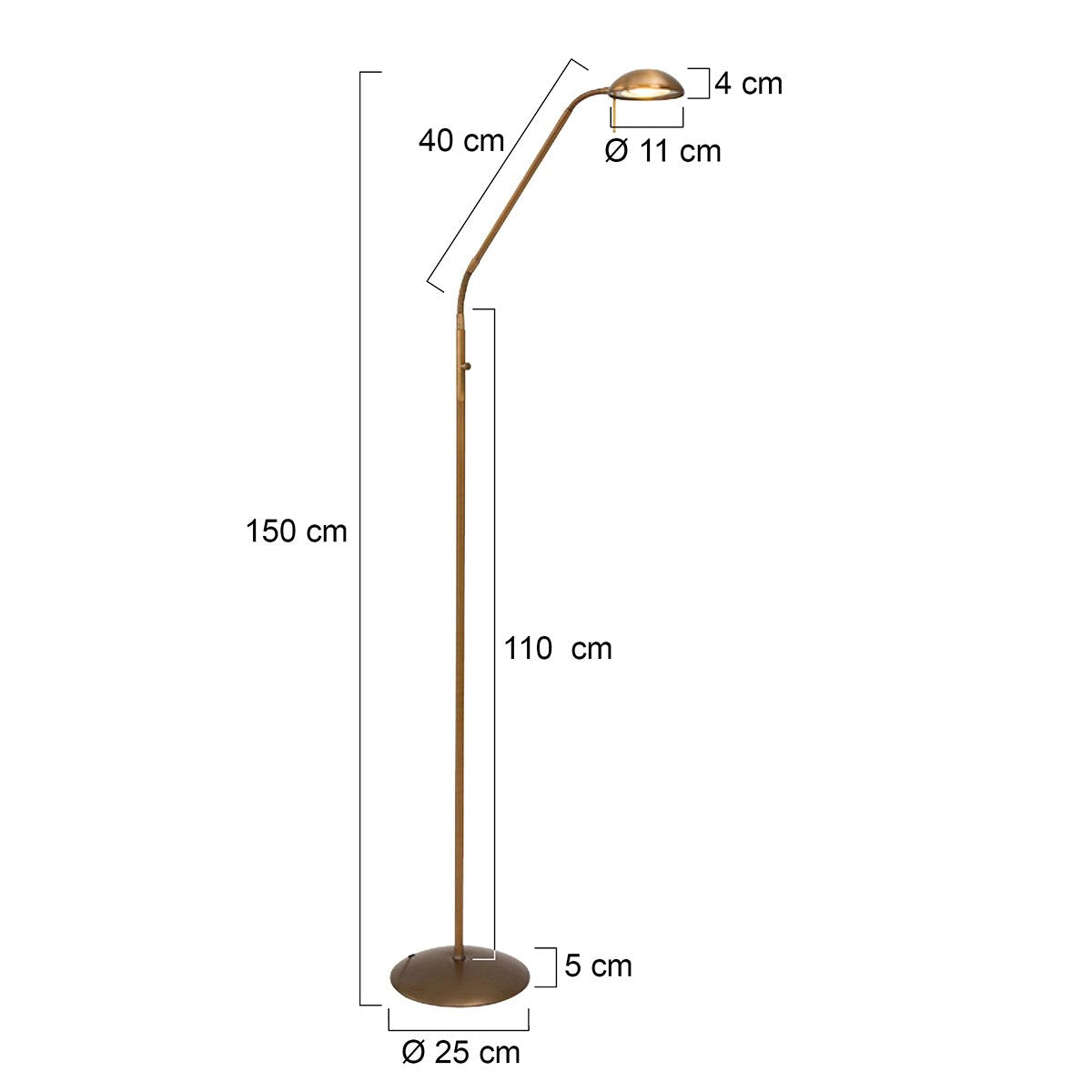Mexlite Vloerlamp Biron Brons 7501BR