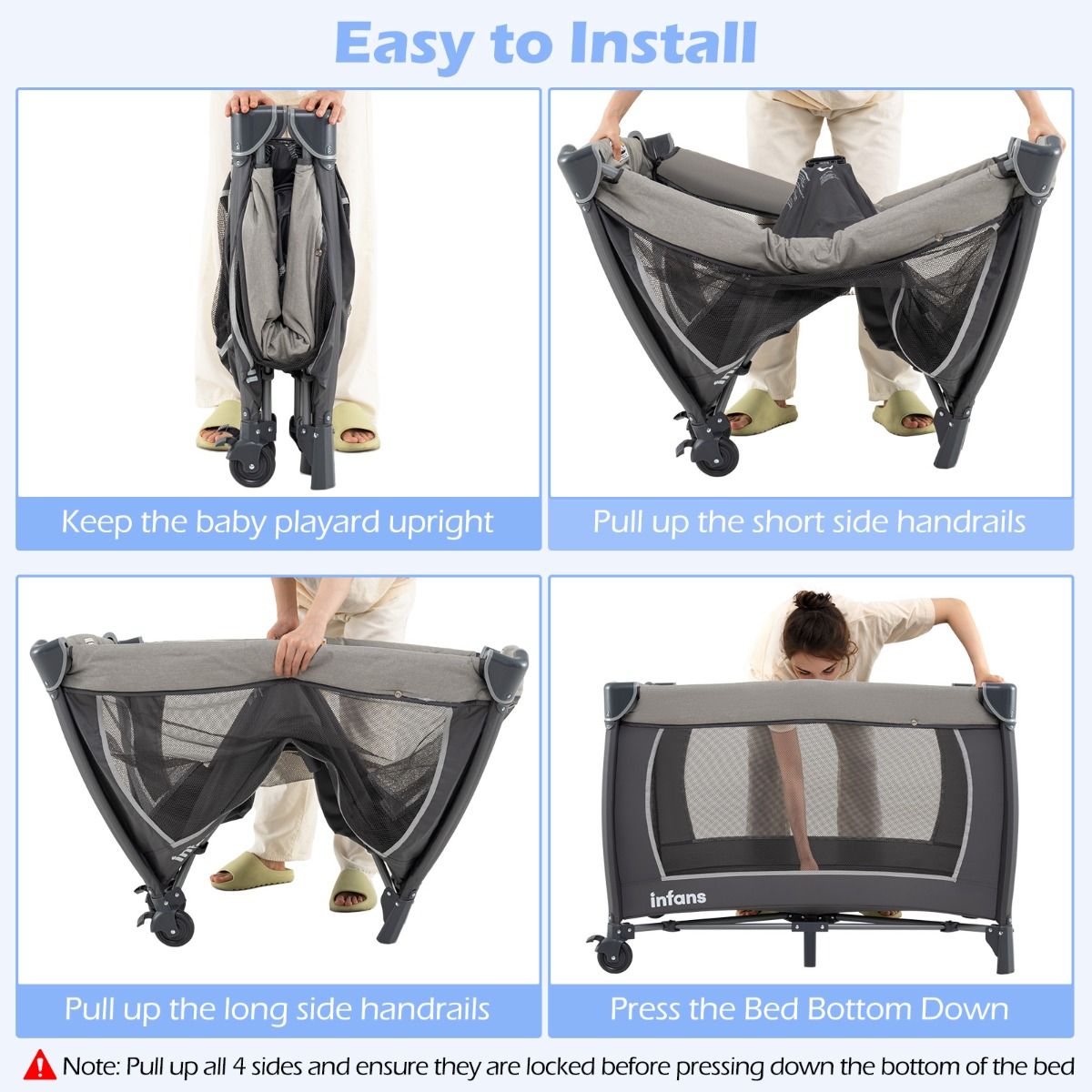 Coast 5-in-1 Reisbedje voor Baby's - Opvouwbaar babybed met commode en opbergmand - Inclusief draagtas - Grijs