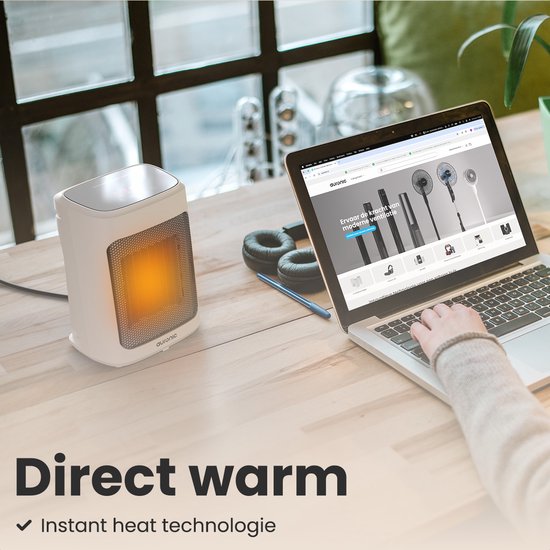 Auronic Ventilatorkachel Digitaal - Keramische Kachel - Draagbaar - 2000W Heater - Wit