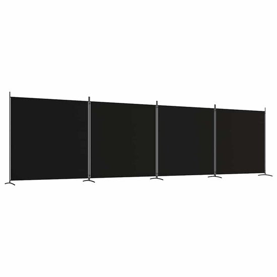 vidaXL - Kamerscherm - met - 4 - panelen - 698x180 - cm - stof - zwart