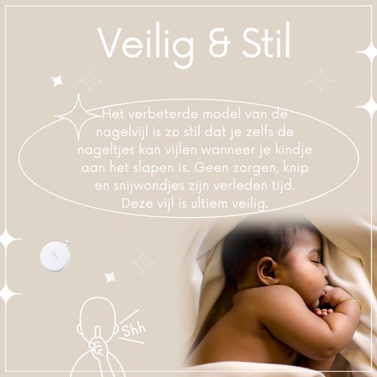 NilaFee® - Elektrische Baby Nagelvijl - Inclusief Batterijen - Manicureset - Verzorgingsset - Nagelschaartje - Dusty Pink