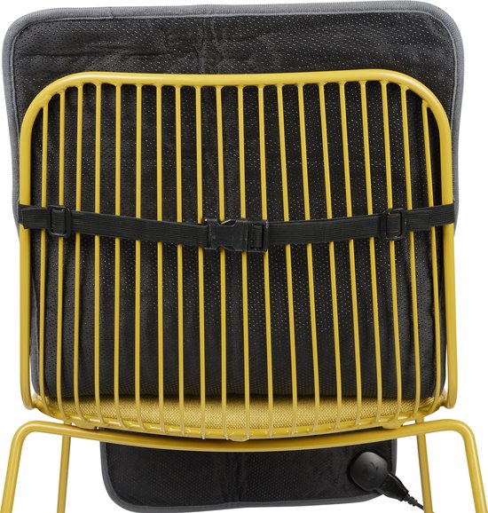Tristar BW-4772 Elektrisch stoeldeken - Warmtedeken - Wasmachinebestendig - Anti-slip - 110 x 40cm - Fleece -Grijs - Verwarmd Onderrug - Voor 1 stoel/persoon