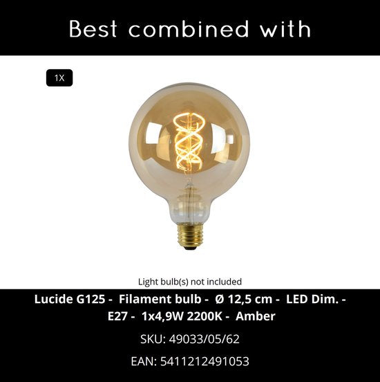 Lucide LEANNE - Tafellamp - 1xE27 - Zwart