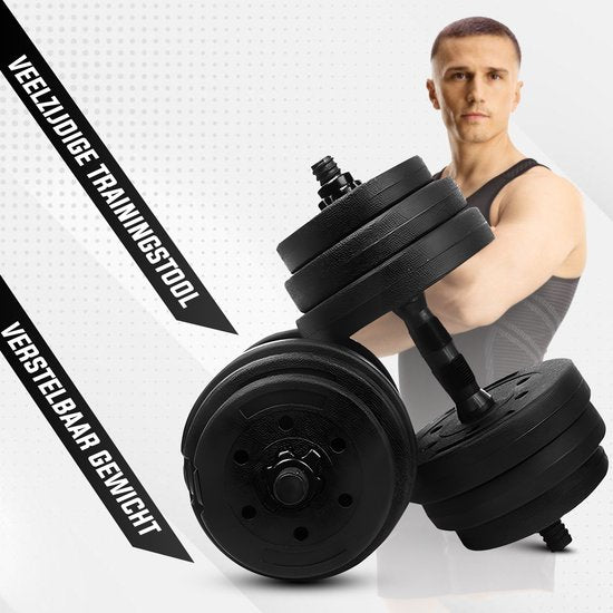 Fitby Dumbbells 20 KG - Dumbbell - Gewichten Set - Verstelbare Dumbells - Halterset - Dumbbell Set