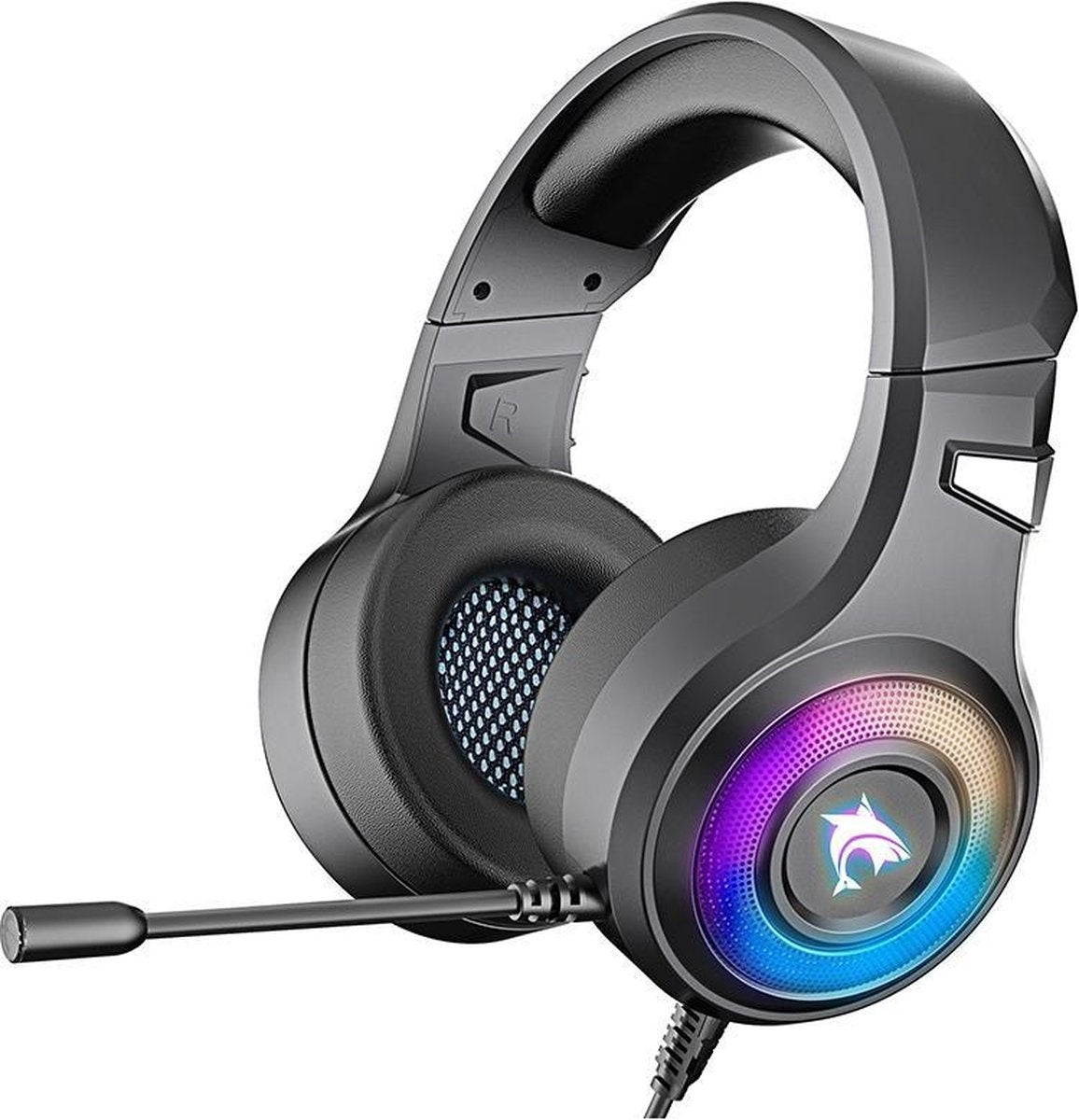 J-ANKKA - Over-ear hoofdtelefoon - F2 RGB - Gaming hoofdtelefoon met microfoon - Zwart