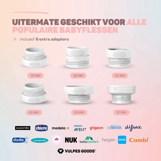 Vulpes Goods® Flessenwarmer – Draadloos  – 8800 mAh – 8 x 8 x 10 cm – Roze