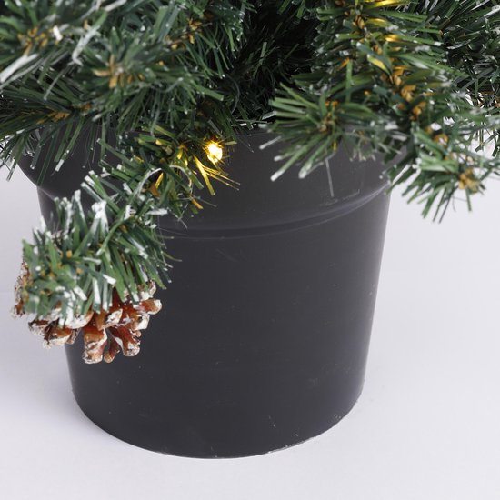 Black Box Trees Creston Set van 2 Kerstbomen en 1 Krans met LED Verlichting - Groen