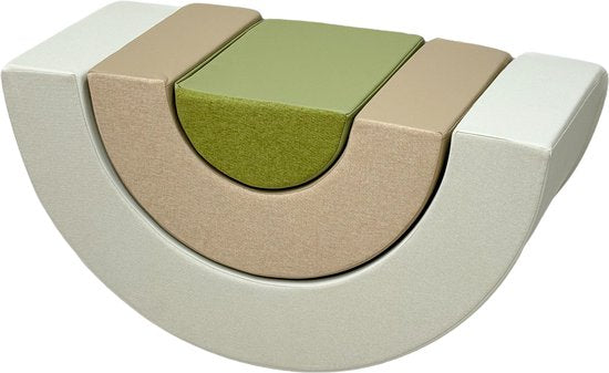 Sunny Seli Regenboog Foam Blokken – Zachte Klim- Stapel- en Speelblokken – Beige, Bruin en Groen – Softplay Foamblokken - Montessori Speelgoed – 3-delig - Vanaf 12 maanden - Veilig Spelen en Leren