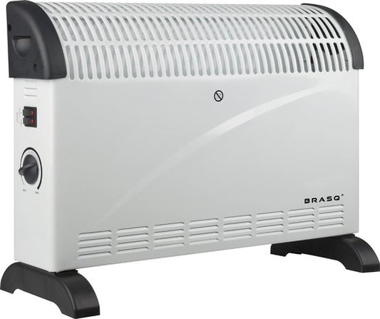 BRASQ Elektrische Convectorkachel - Elektrische Kachel - Compact en Geruisloos - Verstelbare thermostaat 750/1250/2000 watt - Verwarming wit - CH300