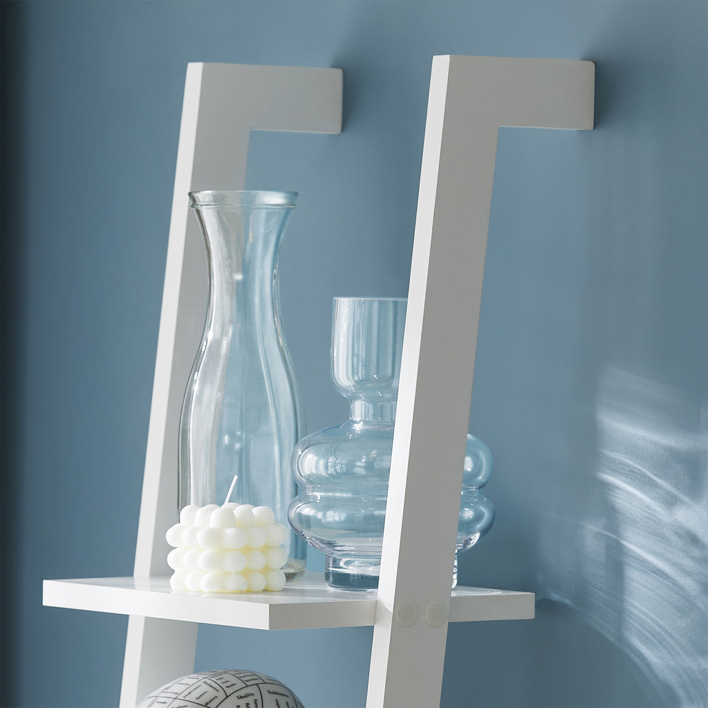 SoBuy Ladderrek FRG15-W - Wit - 4 Planken - 33 x 23 x 180 cm