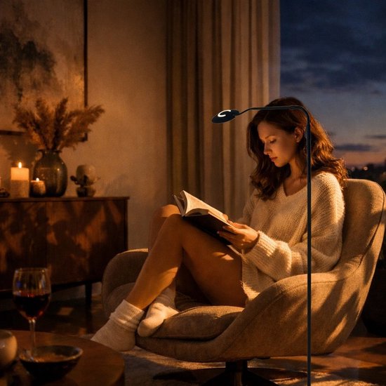 Steinhauer Exclusive - vloerlamp - Zenith2 - zwart - kunststof metaal - design lamp - LED - 4395ZW