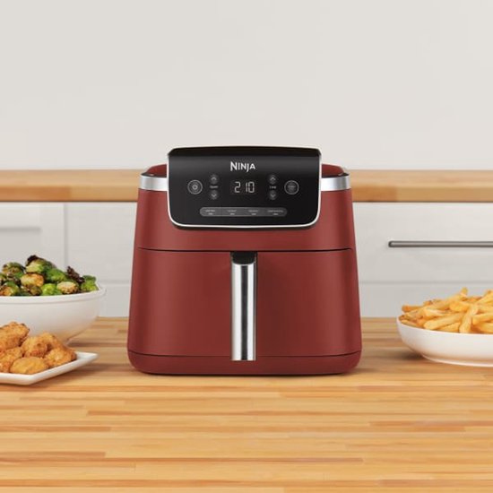 Ninja Airfryer XL PRO AF140EUCM 4,7 liter Vrijstaand Heteluchtfriteuse Cinnamon Rood met 4 kookprogramma's - Beste Koop